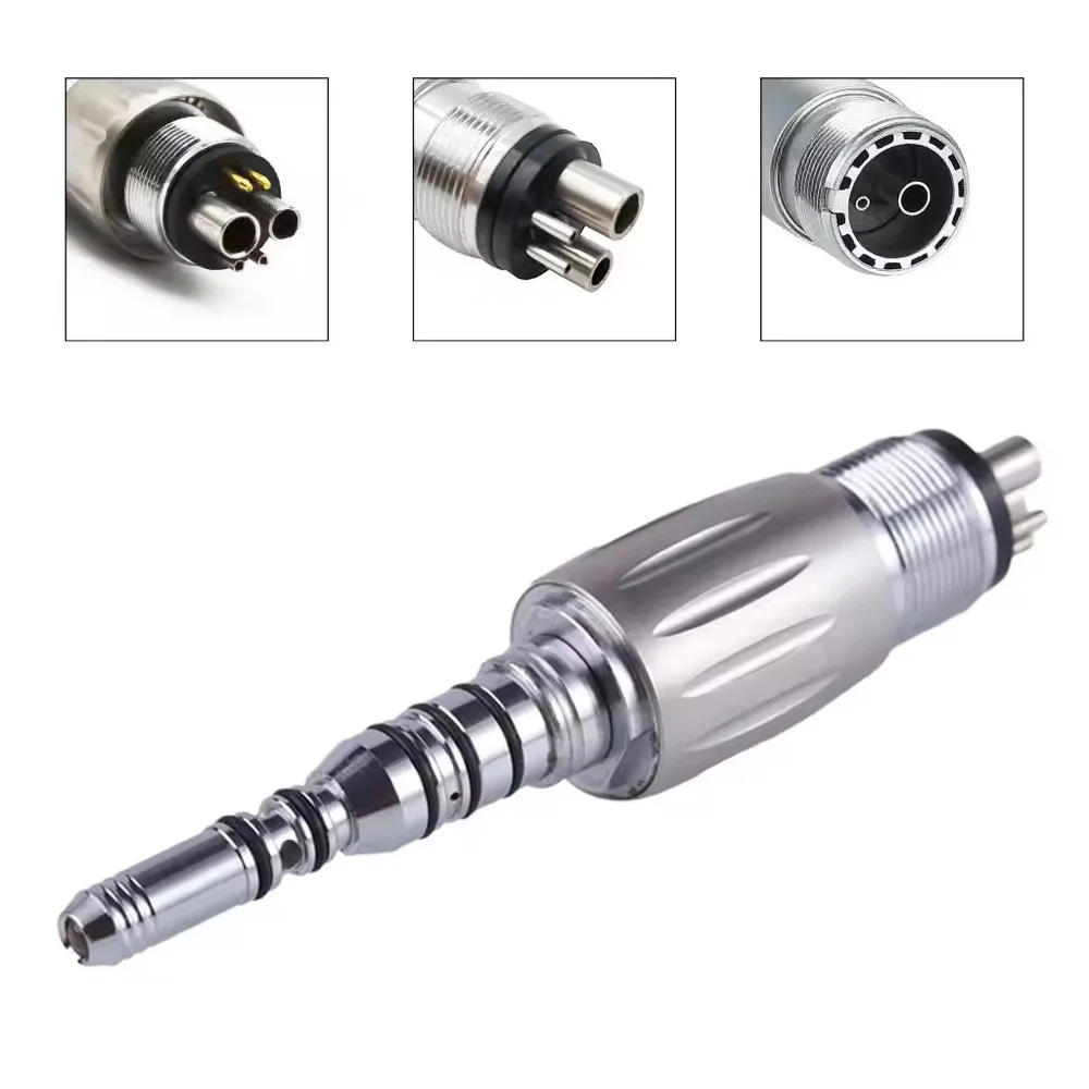 Dental Quick Coupling Coupler Fiber Optic Handpiece Adaptor LED 2/4/6 Holes Fit In High Speed Dentisit Hand Tools