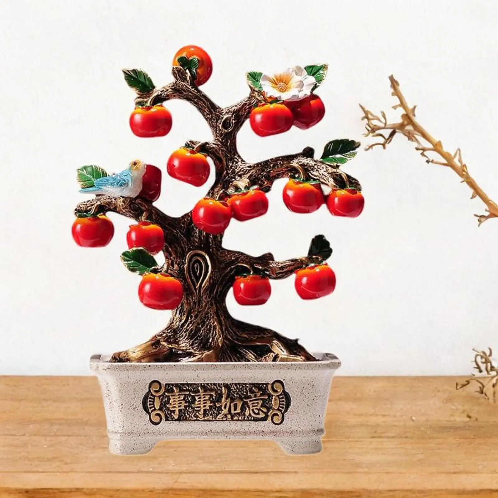 

Resin Lucky Persimmon Statue Chinese Decoration for Home Cabinets Bedroom