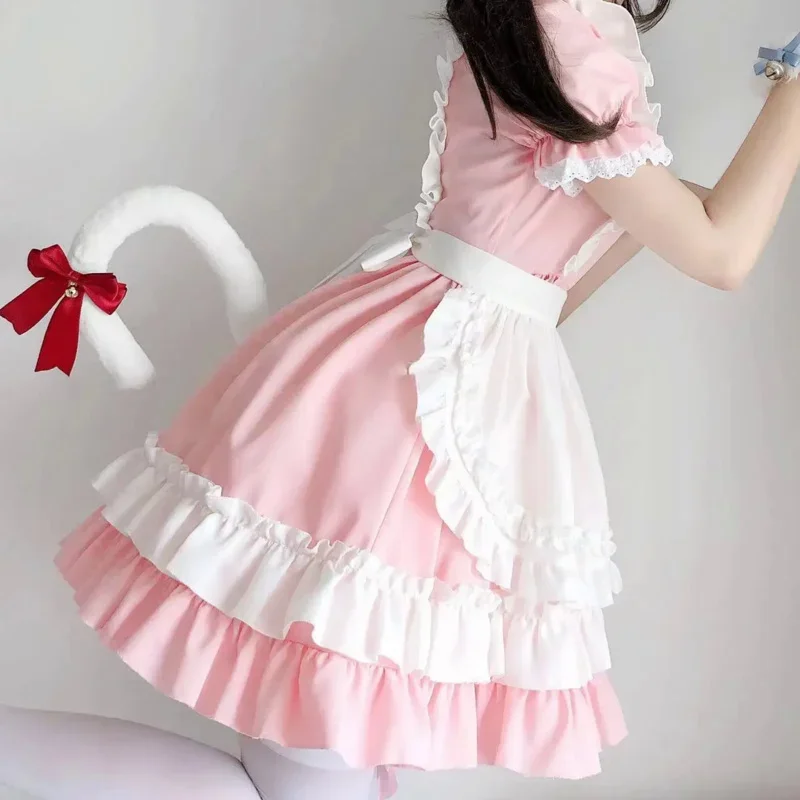 2022 novo gato rosa roupa de empregada lolita vestido de menina macia loli uniforme de empregada cosplay anime cosplay