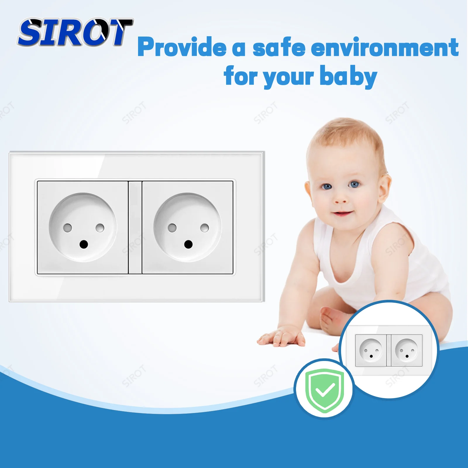 Imagen 5: SIROT Israel con toma de corriente USB tipo C, toma de pared estándar de Israel CA 230 V 50 Hz, panel de vidrio templado de 146 mm negro gris blanco
