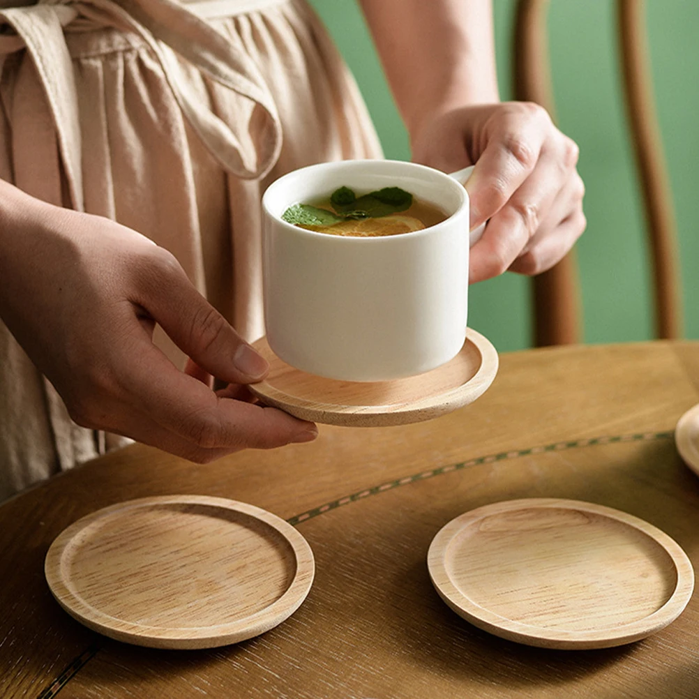 

2pcs Wooden Coasters Solid Wood Cup Pad Protector Mats Bowl Pads Drink Wear-resistant Home Kitchen Furniture Table