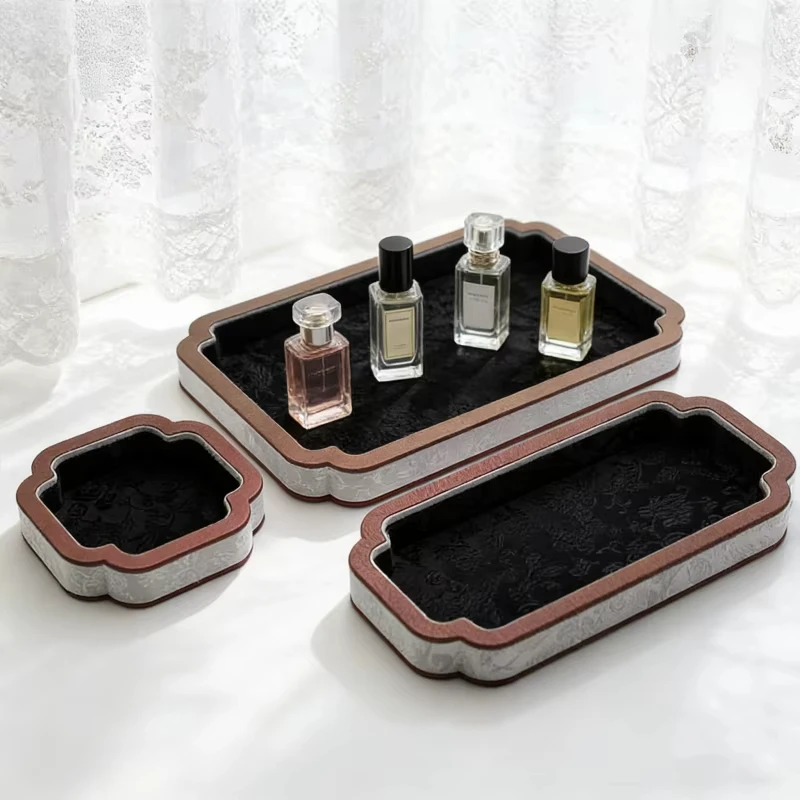Court-Style Jewelry Storage Tray Jade Accessory Multifunctional Display Tray Bracelet Necklace Viewing Watch Jewelry Display