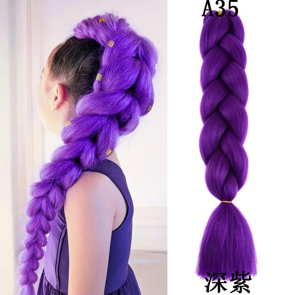 

24-дюймовые синтетические черные Jumbo плетение волос, 1 шт./лот, вязанные крючком для коробочных твист-косичек, черные волосы, предварительно растянутые, Хэллоуин