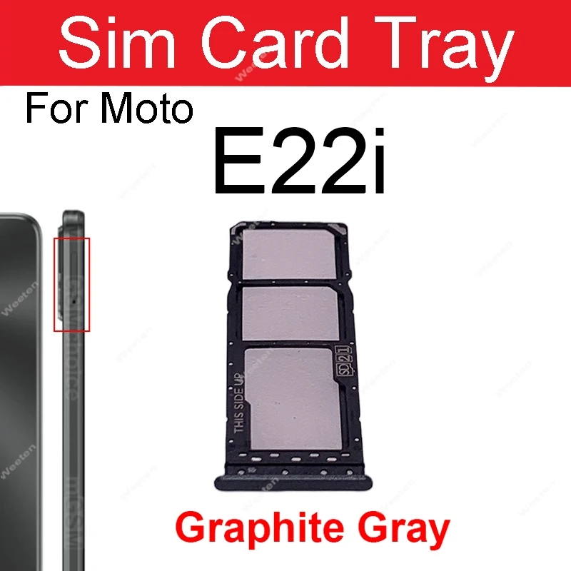 Tiroir Carte SIM Double Motorola Moto E20 - Gris Original - Remplacement Neuf & Sans Rayures