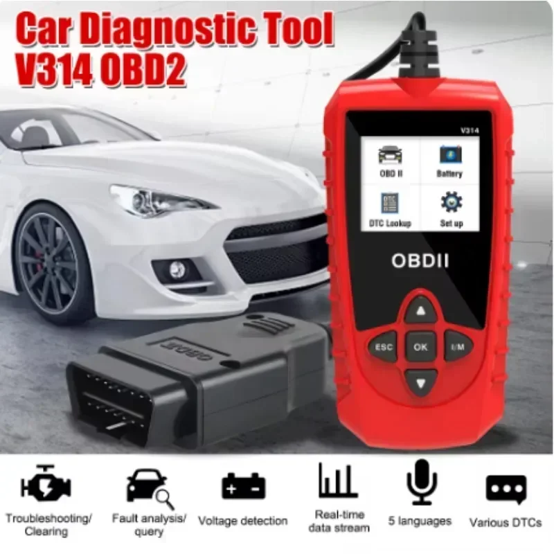 

Universal Car OBDII Scanner Reader Automotive Diagnostic Tool Onboard Code Reading Card Detection Automotive Flaw Detector V314