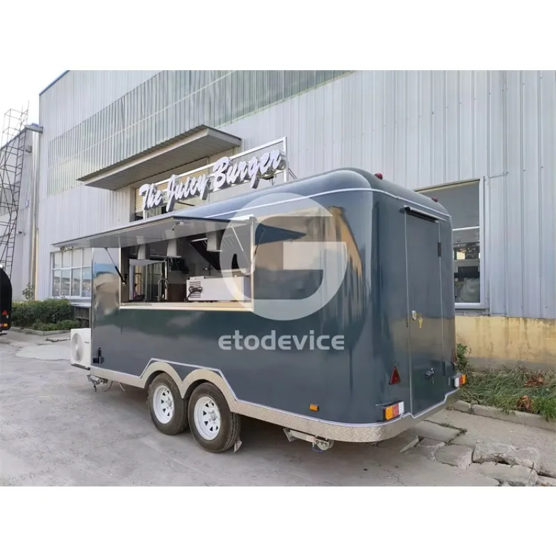 14ft US‑Market Outdoor Fast‑Food BBQ Food Truck Trailer, Fully Equipped With DOT & NSF Certification For Sale