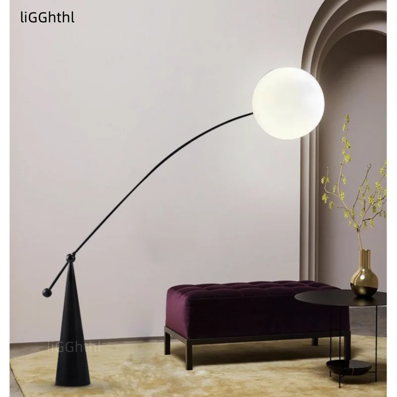 

Nordic Design Sense Floor Lamp Ins Net Red Light Luxury Fishing LED Light Designer Minimalist Living Room Sofa Vertical Lamp