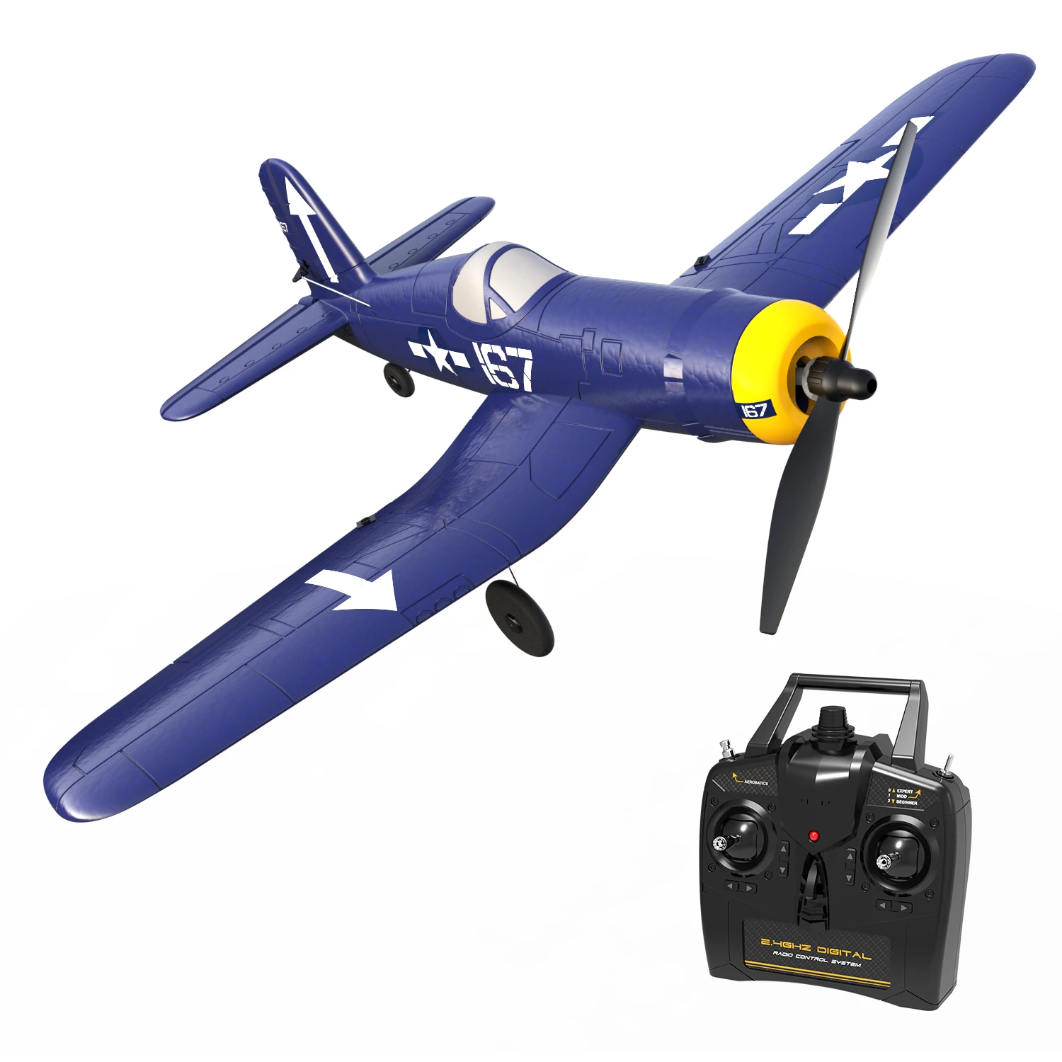 EBOYU 761-08 F4U Corsair RC Airplane 2.4G Remote Control Plane Xpilot Stabilization System One Key Aerobatic Aircraft Gift Toy