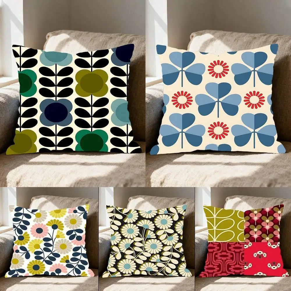 O-Orla Kiely Blumen-Kissenbezug, Kissenbezug, Polyester-Kissenbezug, dekoratives Sofakissen, Kissenbezug, Heimdekoration