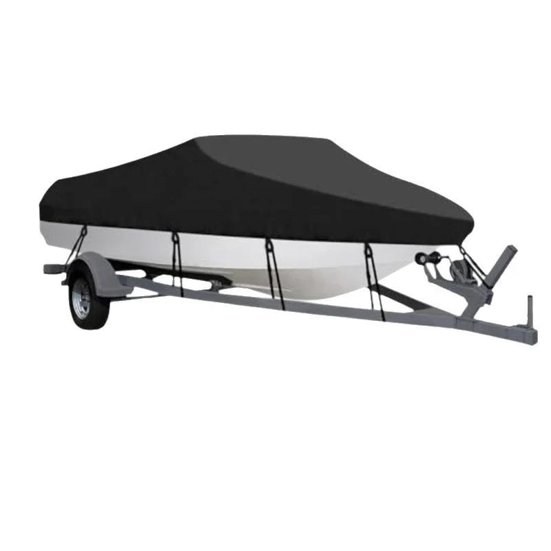 600D Heavy-Duty Oxford Fabric PVC-Coated Waterproof Boat Cover Sunscreen UV-Resistant Fit For 18-20ft Yachts Canoes DDP