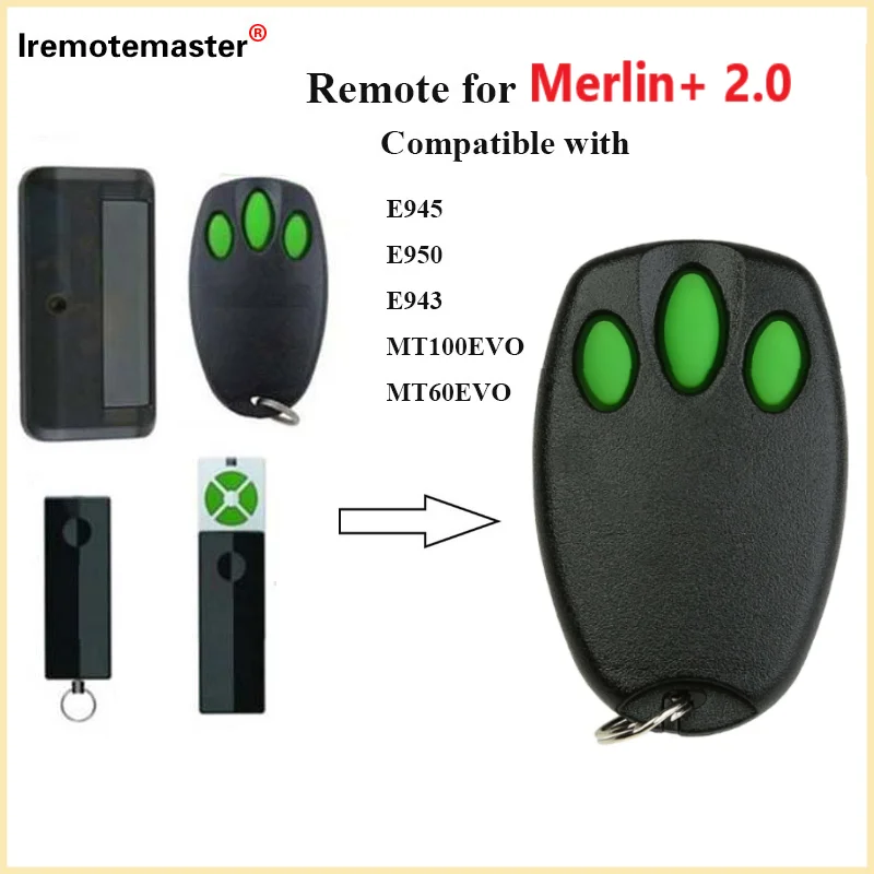 For LIFTMASTER Merlin+2.0 E943/94335E/84335EML/4335EML/TX4EV/TX2EV Garage Door Remote Control home entry 3 in 1Transmitter