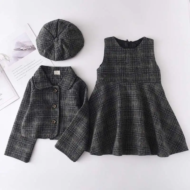 Menoea Kids Clothes Girls Set 2023 Autumn Fashion Winter Wool Coats And Skirts Boutique Kids Clothing Sets Teenager Fall Outfits