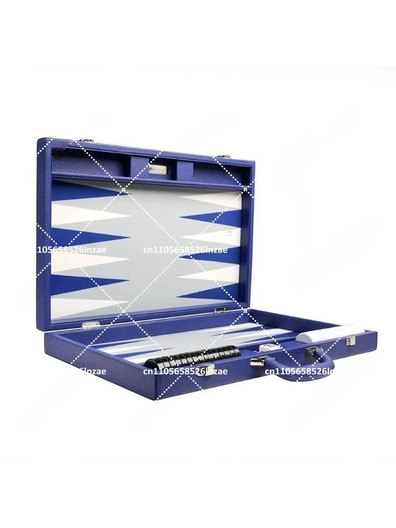 Premium Travel Size Leather Backgammon Board Game Set for Adults & Kids, Portable Classic Strategy Game