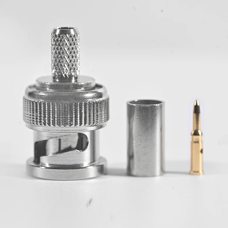 50ohm BNC Male Straight Crimp Attachment Radio Frequency Coaxial Connector for RG316 RG174 Cable BNC-C-J3