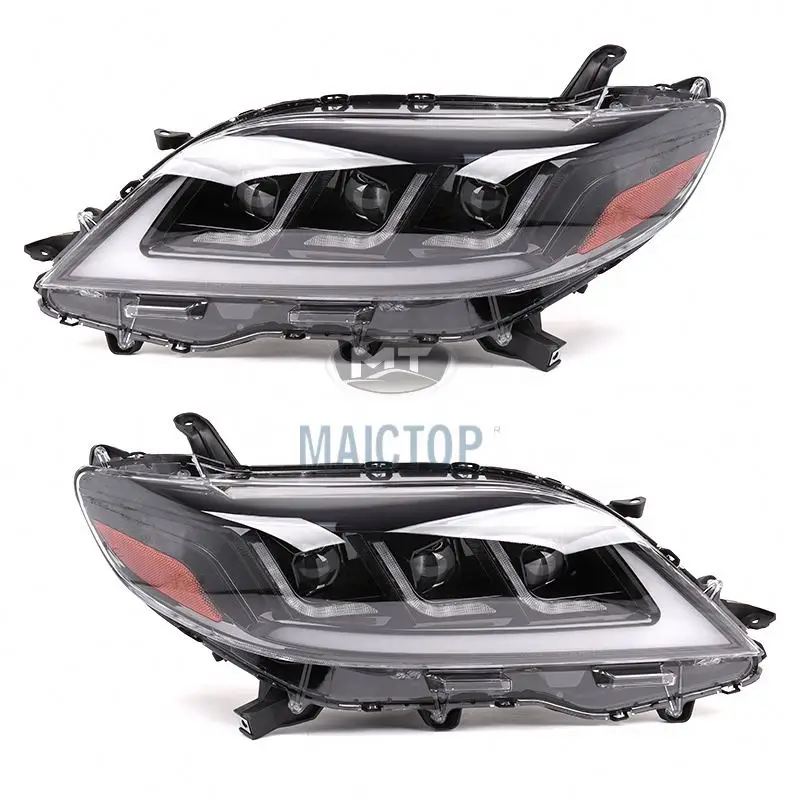 

Maictop High Quality Full LED 3 Lens Headlight Refitted For 2016-2021 For Sienna USA Type Head Lamp With 12V Volta New Condition