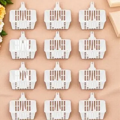 12 قطعة سلة حمل صغيرة للأطفال سلال التسوق سلال بلاستيكية صغيرة للعب التظاهري منزل ألعاب المنظمون حافة آمنة ناعمة #6