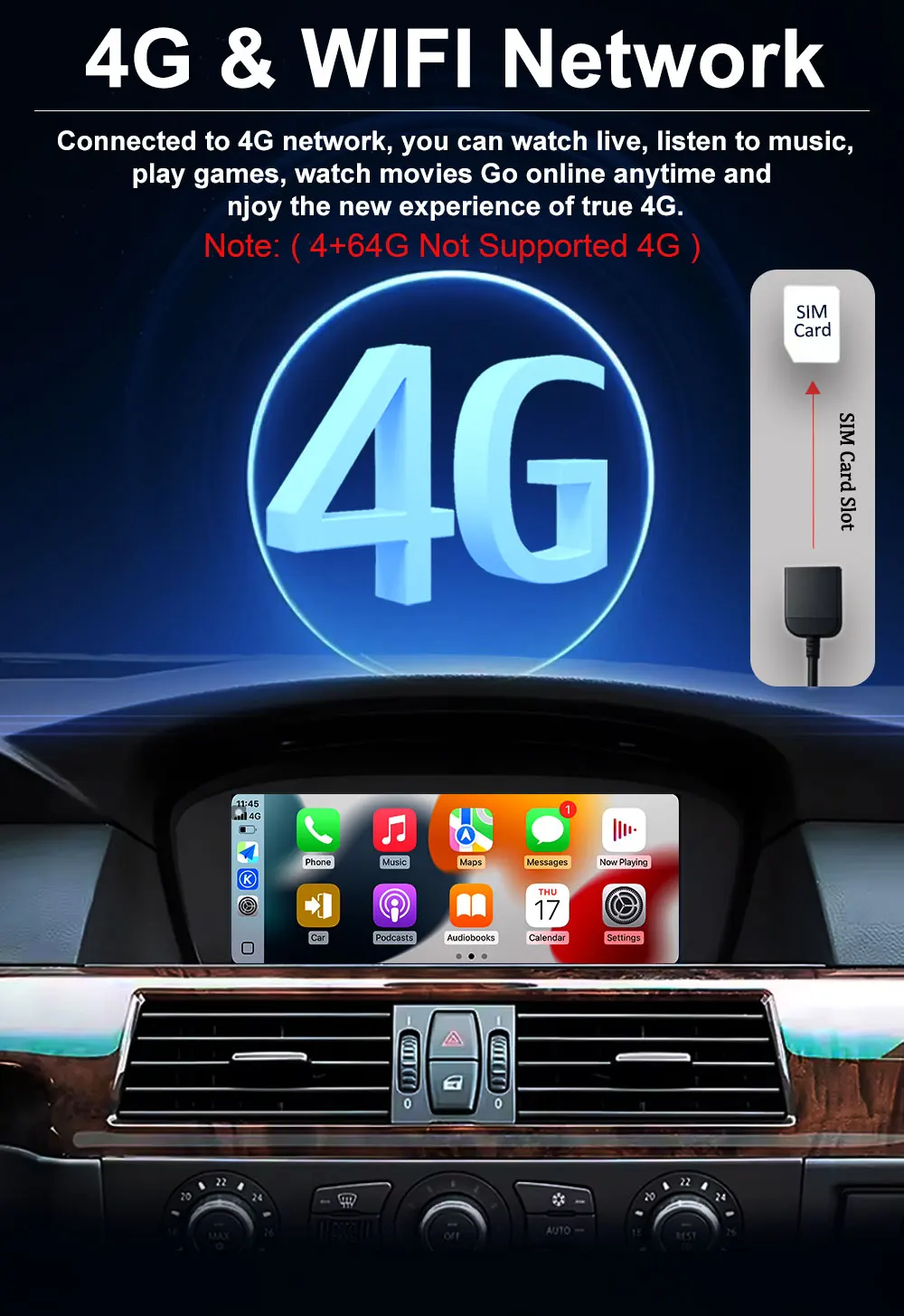 8,8'' Auto-Video-Multimedia-Player Android 16 BT für BMW 3/5er Serie E60 E61 E90 E91 E92 E93 2005 - 2012 CCC CIC System GPS-Navigation – Detail 8