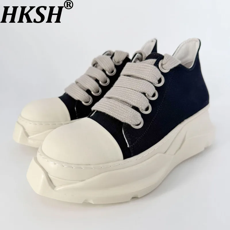 

Кроссовки HKSH HK21416 унисекс: весна-лето-осень-зима, в стиле панк, на толстой подошве, из дышащего холста, на шнуровке, повседневные, темные