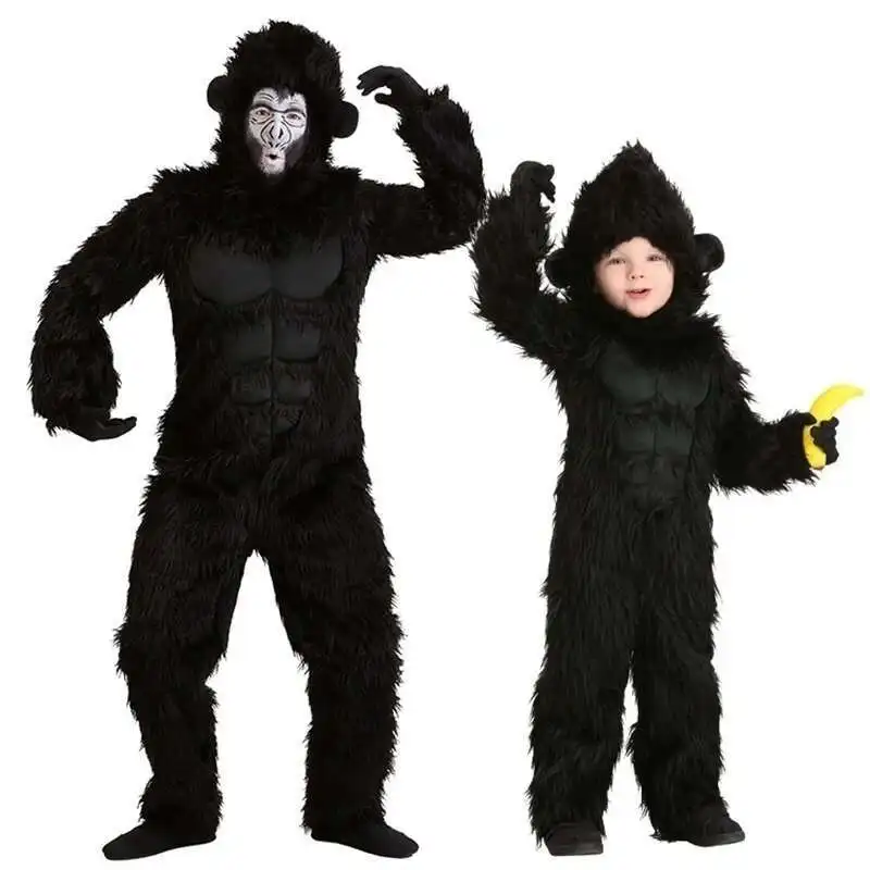 

King Kong Cosplay Costume For Adult Kids Plush Furry Mascot Anime Halloween Venice Carnival Dress Suit Fursuit Orangutan Gorilla