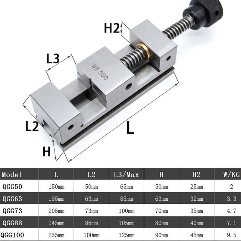 QGG50 63 73 88 100 Right Angle Vise Grinder CNC Vise Gad Tongs For Surface Grinding Machine Milling Machine Edm Machine