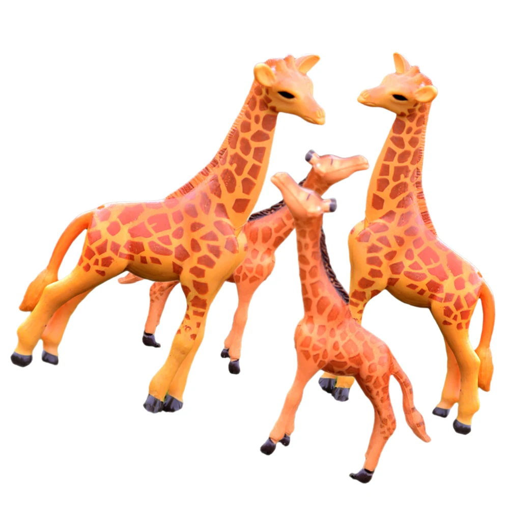 

4 Pcs Mini Moss Ornaments Decoration Miniature Garden Animal Figurines Orange Resin Animals