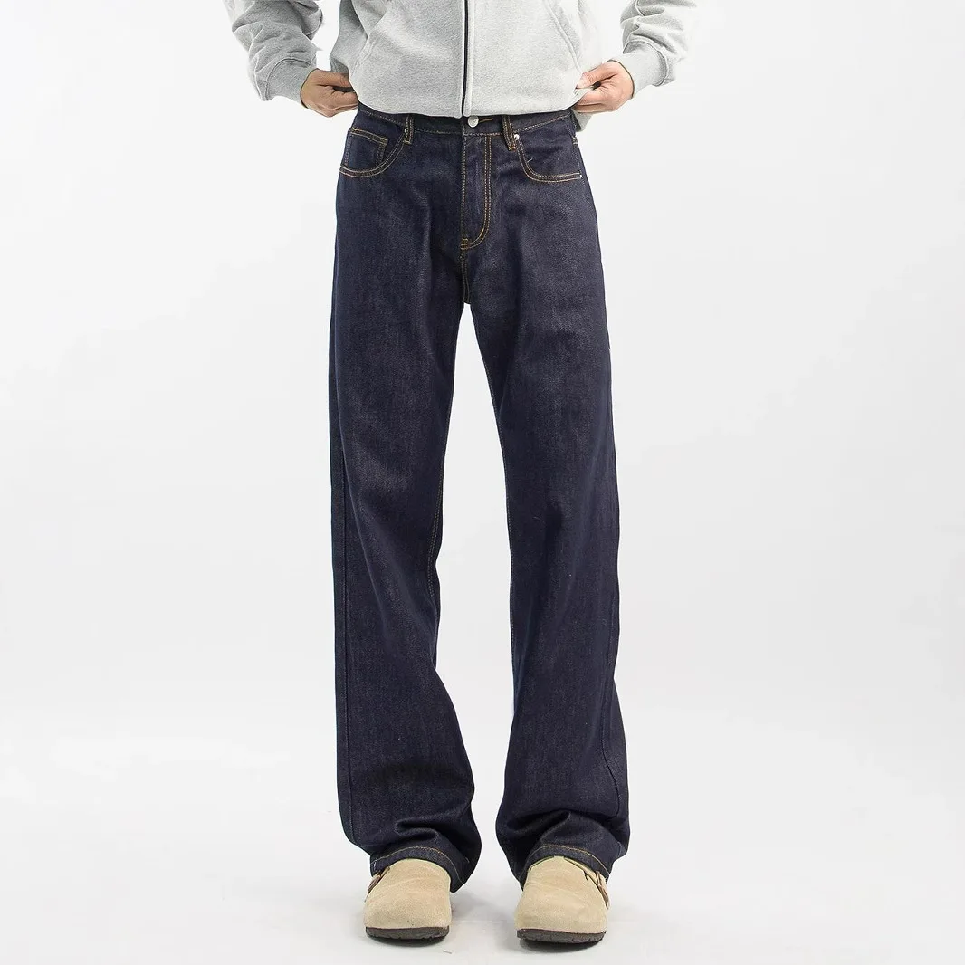 American Retro New Tannin Jeans Men's Casual Pants Trendy Wide-leg High Street Loose Straight Pants