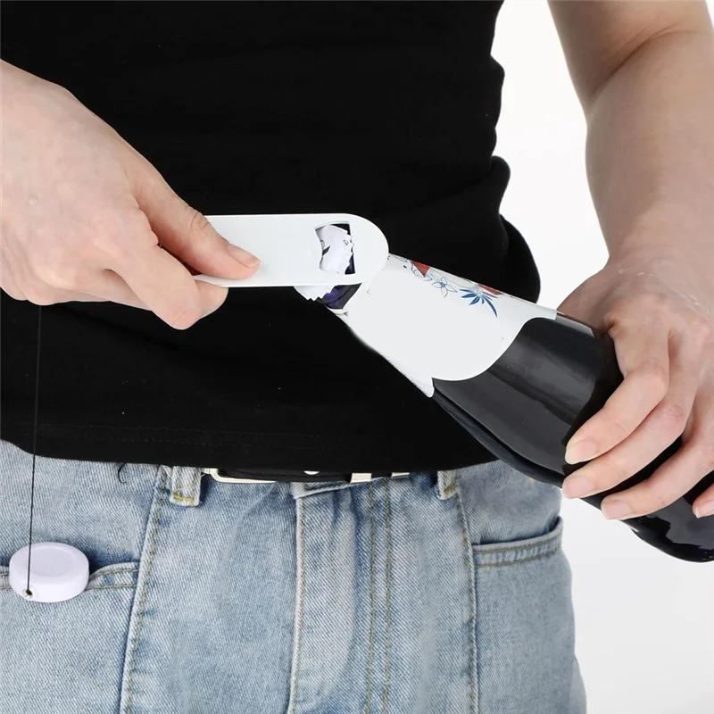 ELEG-10個 格納式フラットボトルオープナー、ミニバーキー、ビールボトルオープナーバーテンダー、ラウンドリールクリップ付き