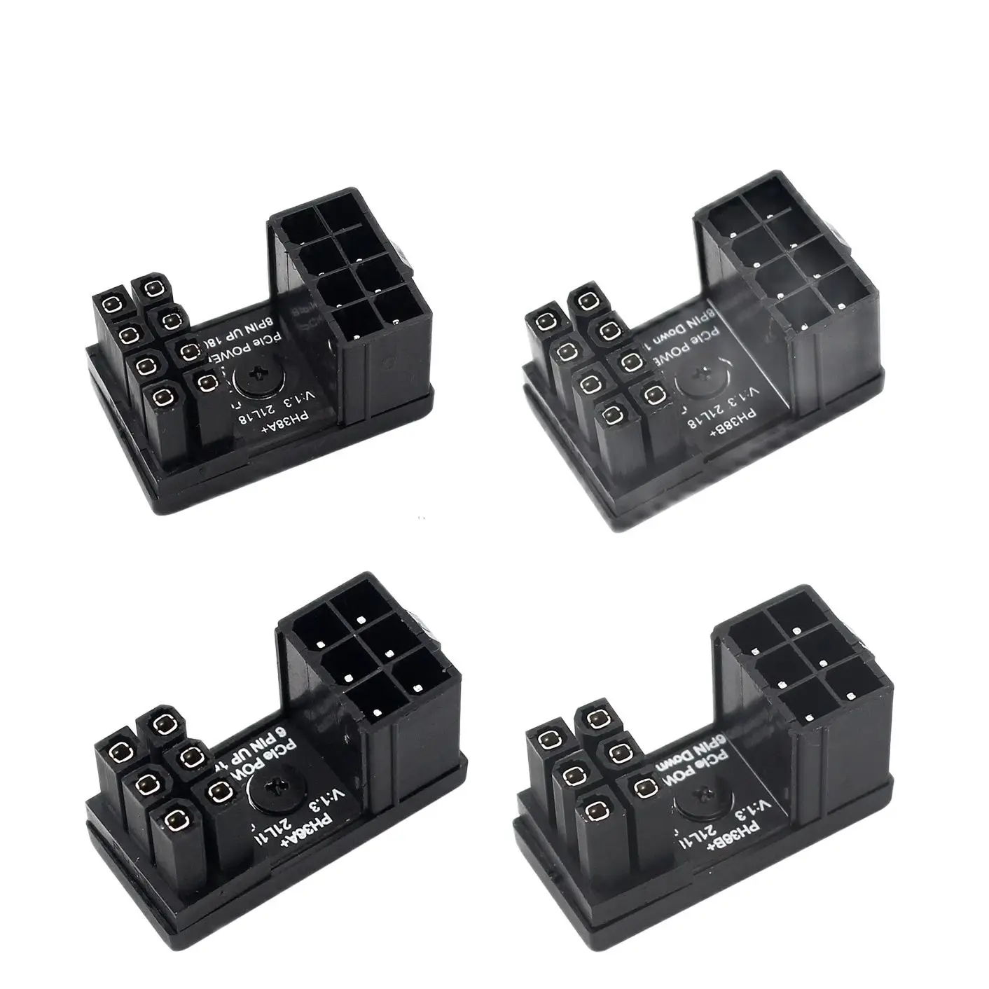 ATX 6Pin to 6Pin 8Pin to 8Pin Power Supply Cable Adapter Male to Female 180 Degree Turn Connectors for Desktops Graphics Card