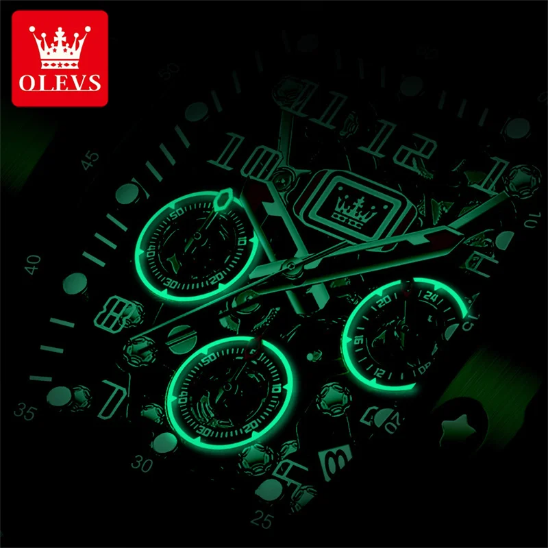 OLEVS Tonneau Shape Dial Men Luxury Brand Watch Calendar orologi impermeabili luminosi orologio da polso al quarzo da uomo Homme regalo da uomo