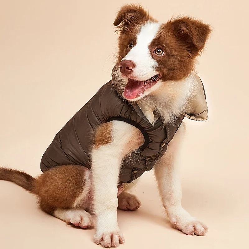 Pet Dog Cold Weather Coats Windproof Dog Jacket with Button Closure for Dogs Cozy Garment Vest