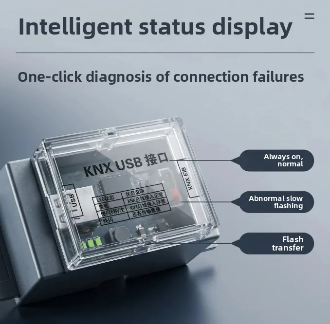 USB Programming Interface for KNX Bus System with Diagnostic LED Support ETS5 ETS6