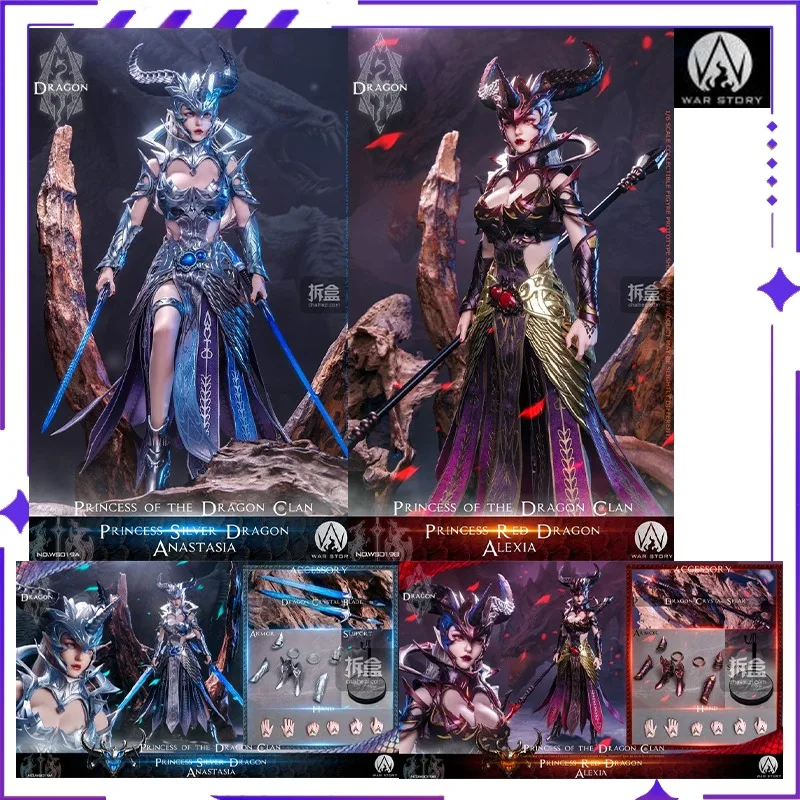 

WAR STORY TOYS Original Dragon Princess Silver Dragon Red Dragon 1/6 Female Warrior Mobile Doll Model Handmade Toy Gift Collect