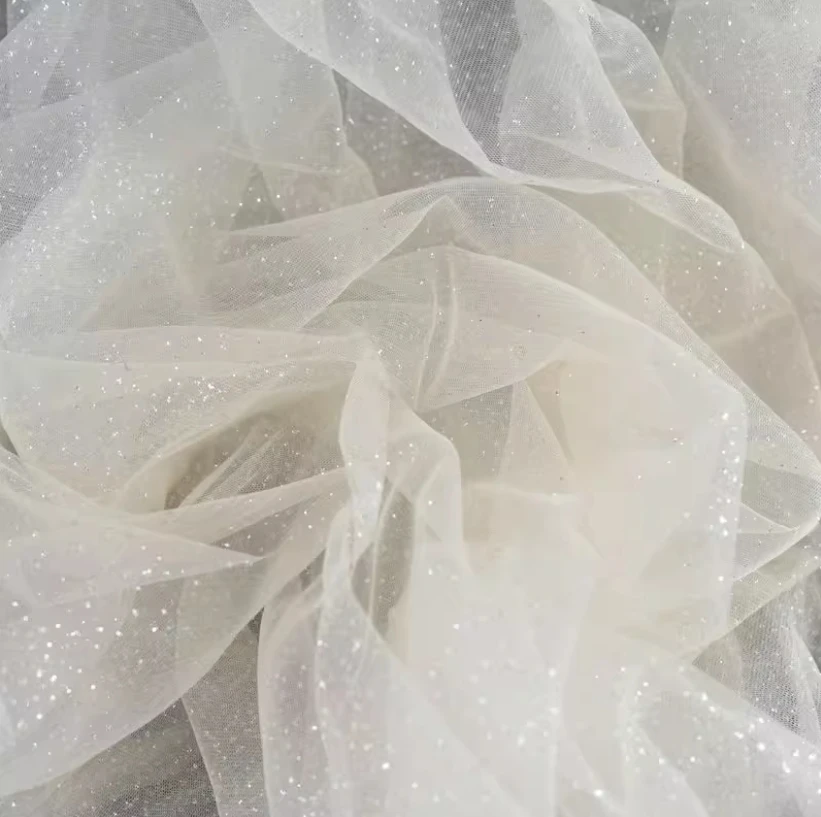 5 mt/los Glänzenden Feinen Pulver Tüll Stoff Silber Feinen Pulver Schleier Hochzeit Hintergrund Garn Tüll Stoff – Detail 8