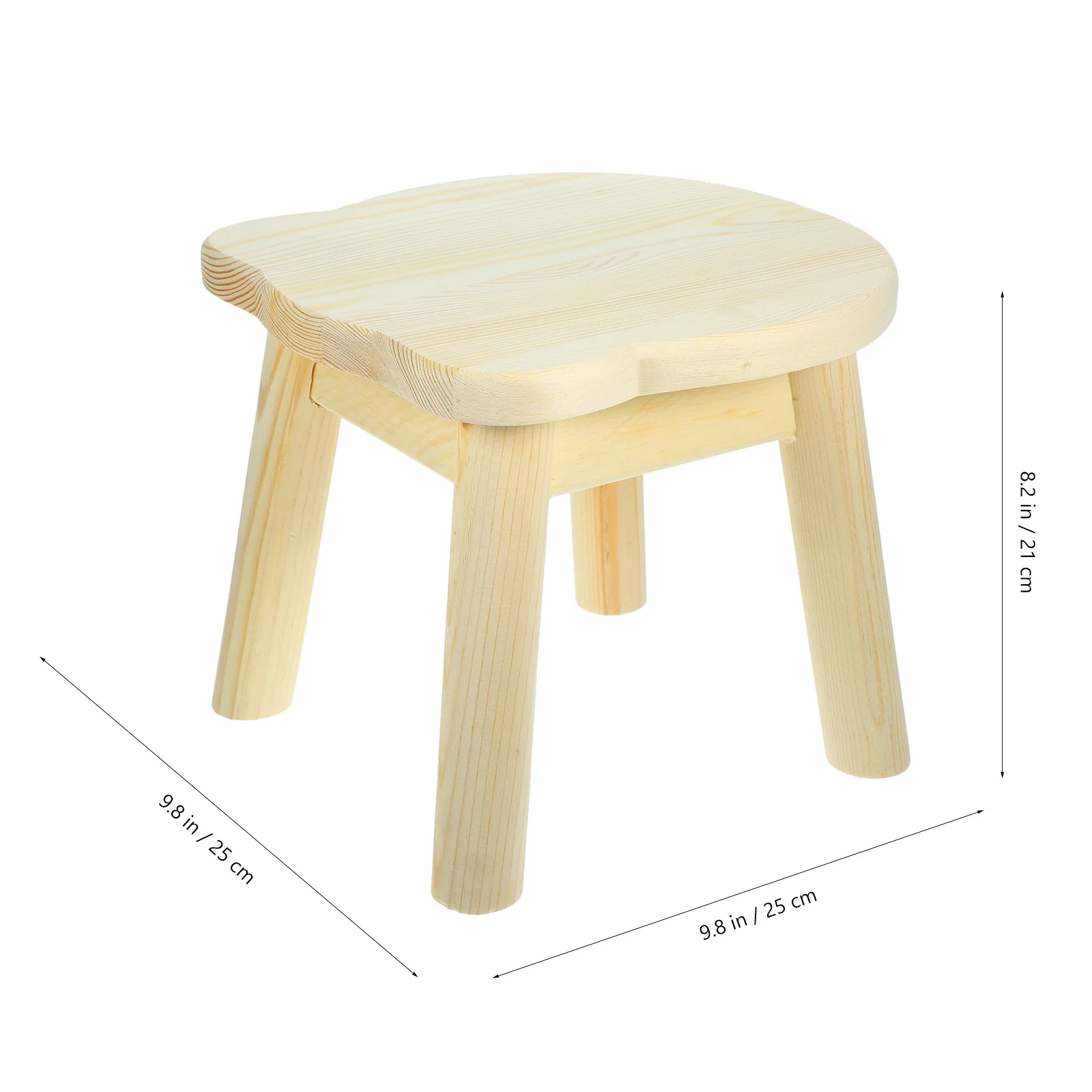 

1pc Cute Bear Wooden For Kids Non-Slip Toddler Step Stool Small Round Wood Stool Bathroom Kitchen Shoe Changing