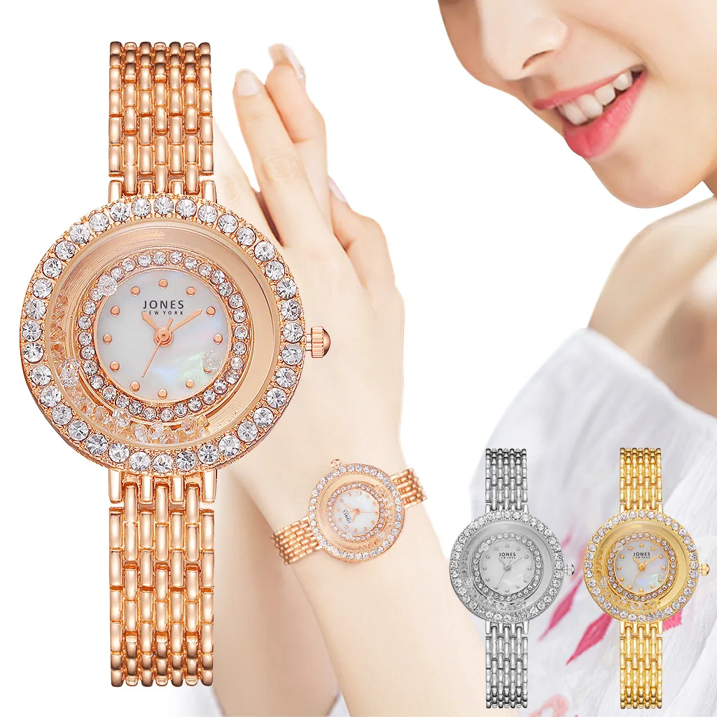 Reloj de moda con diamantes para mujer, pulsera informal de lujo, relojes de cristal, femenino