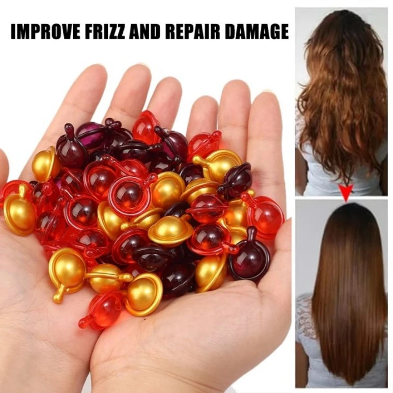 Hair Vitamin Capsule Keratin Hair Care Oil Anti Hair Loss Repair Damaged Frizzy Hair Restore Soft Smooth Shiny Nourish Hair Mask