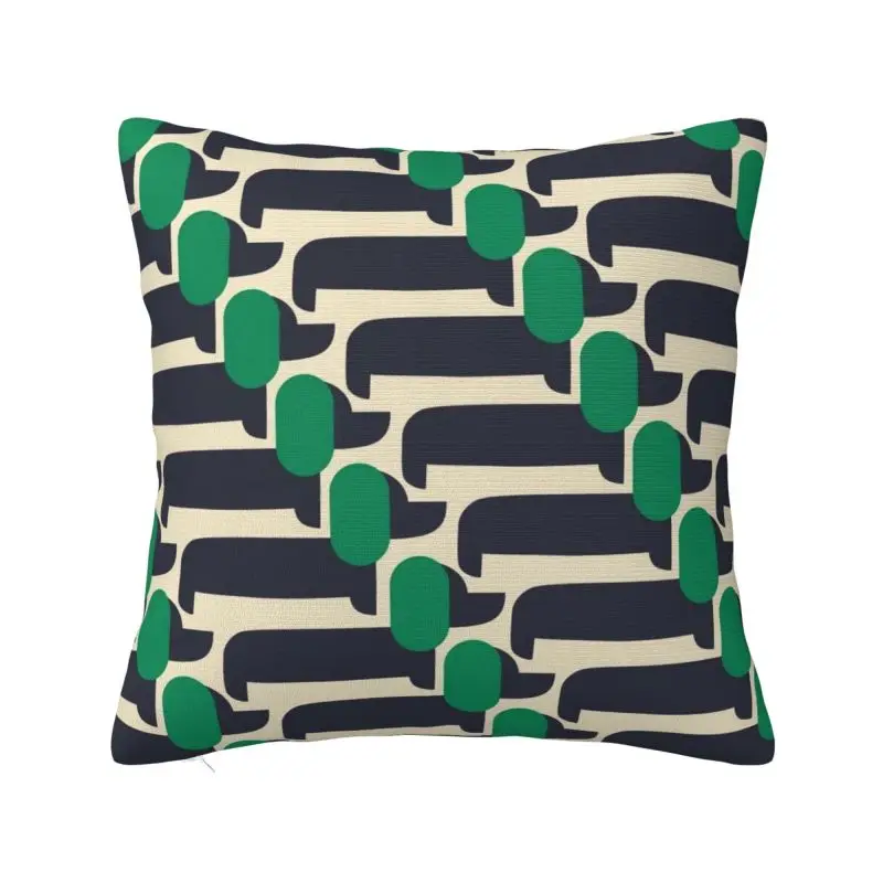 Custom Print Green Dog Show Pillow Case 45x45cm Orla Kiely Nordic Cushion Cover Square Pillowcase