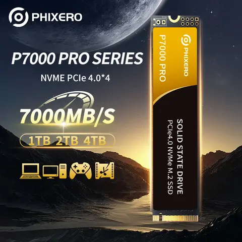 PHIXERO PCIe4.0 M.2 NVMe 게임용 SSD 512GB 1TB 2TB 4TB 7000MB/S 콘텐츠 제작자 PS5용 내부 솔리드 스테이트 드라이브 M 키 2280 SSD