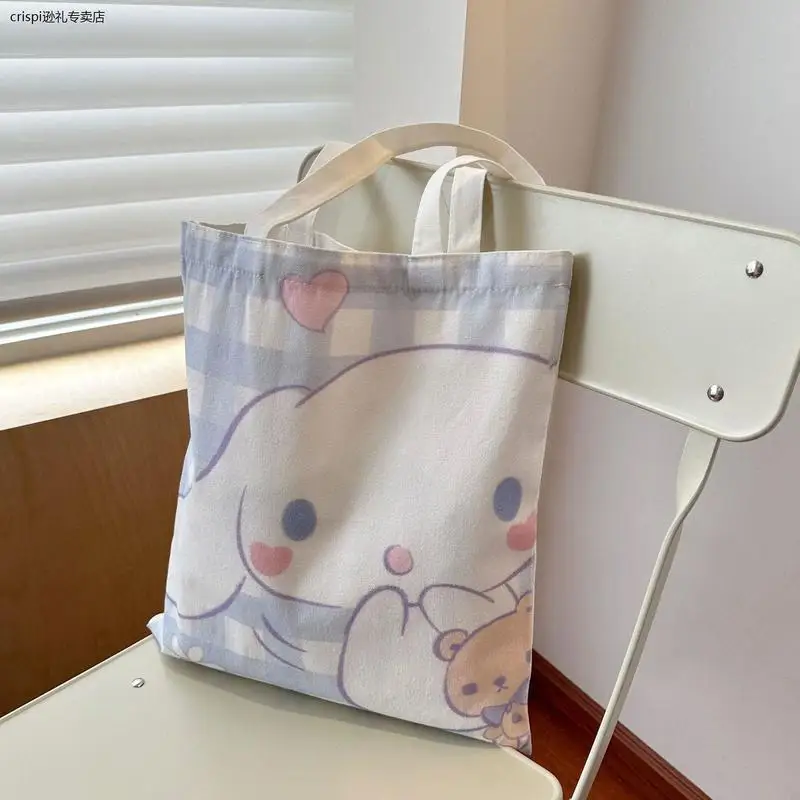 Sanrio Anime Kuromi Bolsa, envolvente Bolsa de Lona, Bolsa Escolar do Estudante, Saco de Grande Capacidade, Livro de Embalagem