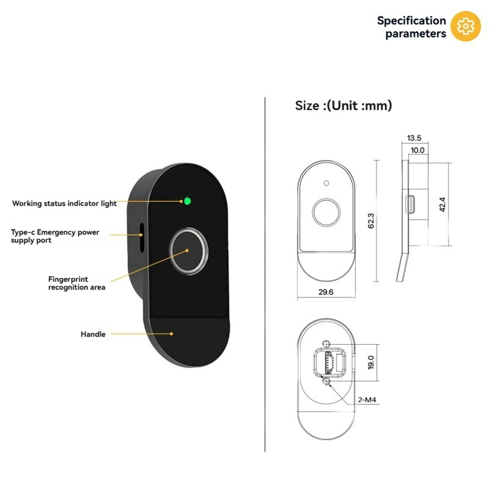 B24B Tuya Serrature per armadietti intelligenti con impronte digitali per serrature per cassetti a prova di neonati/bambini - Funziona per file, armadi da cucina, armadi