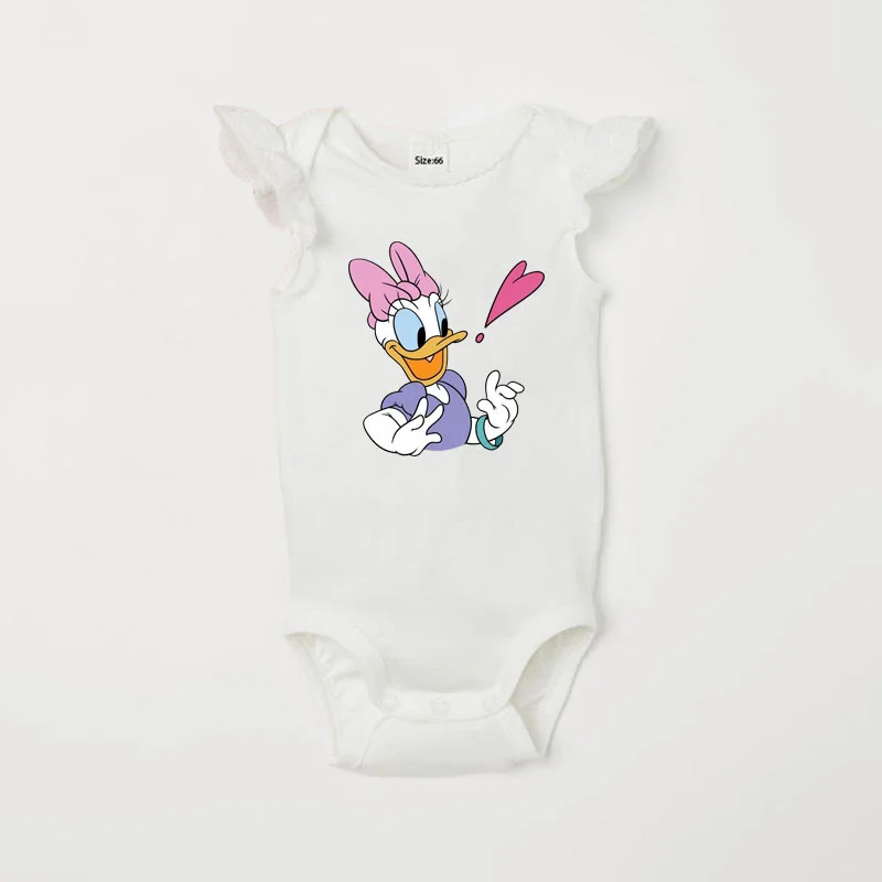 Bodysuit Bayi Gambar Minnie Mouse Musim Panas 1-18M Baju Monyet Tanpa Lengan Kartun Lucu Baju Bayi Baru Lahir