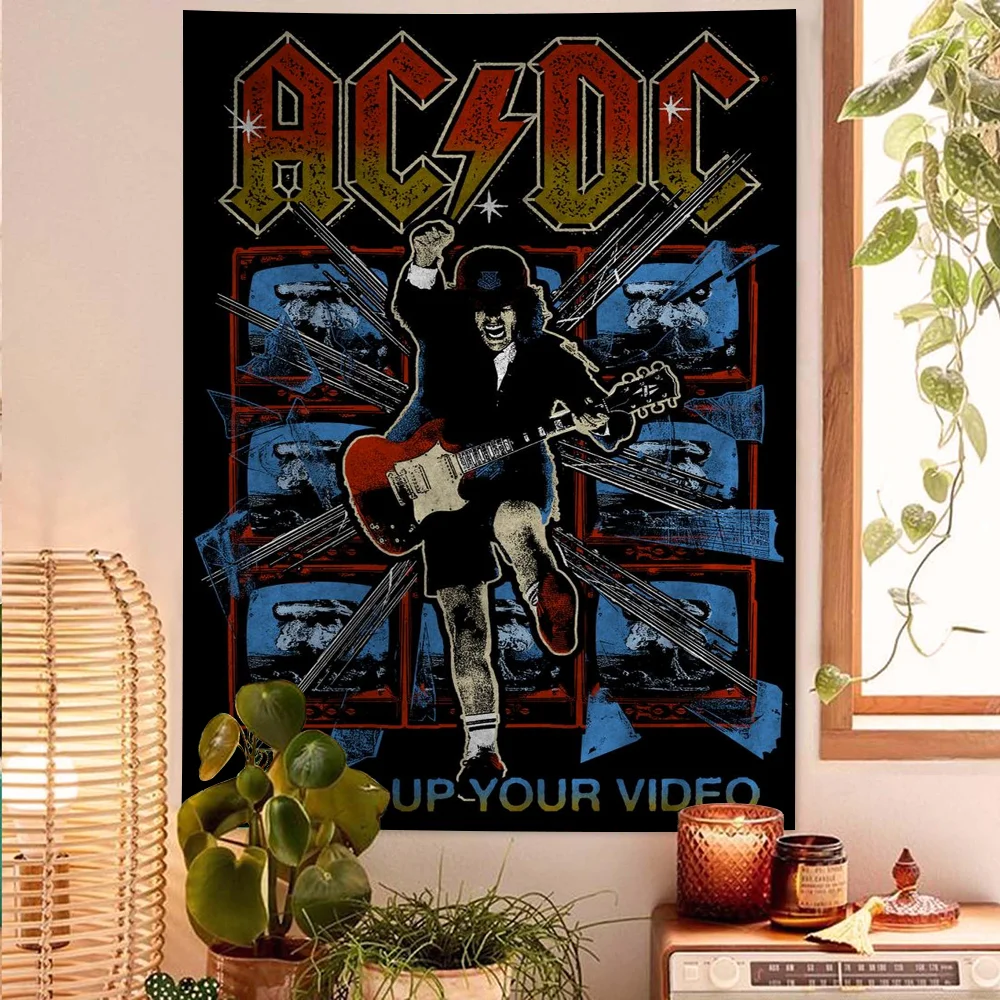 

Rock Singer A-AC D-DC Band Colorful Tapestry Wall Hanging Bohemian Wall Tapestries Mandala Wall Art Decor