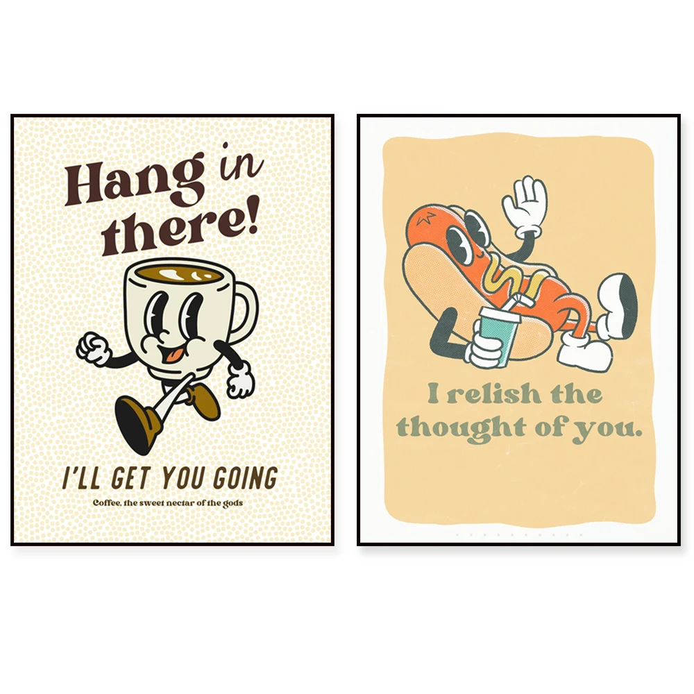 Affiche de pleine conscience avec citation Vintage imprimée, colorée et élégante, Art mural de cuisine, décor de café, Design mignon et élégant