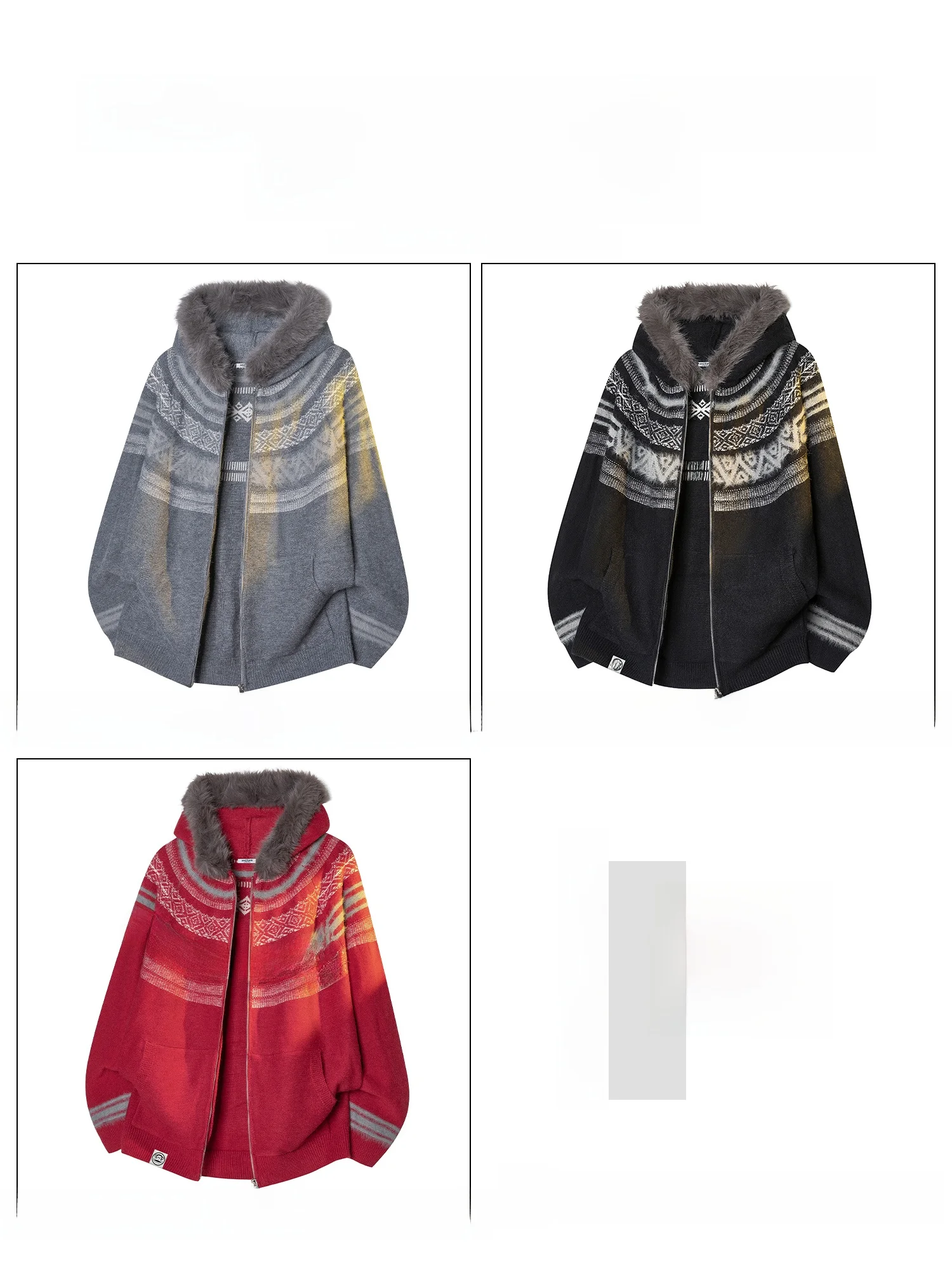 PaulFrank Monkey Hooded Knit Sweater Men's Loose Fit Faion Brand Autumn New Sle Warm Polyester Blend Long Sve Coat