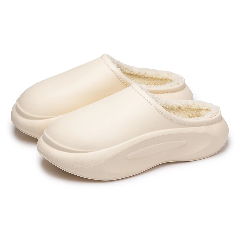 Pantoufles brûleur en Coton pour Homme, Chaussures de Couple Imperméables, Facile à Nettoyer, Plate-Forme, Conception Simple, Garder au Chaud, Extérieur, Nik, Hiver