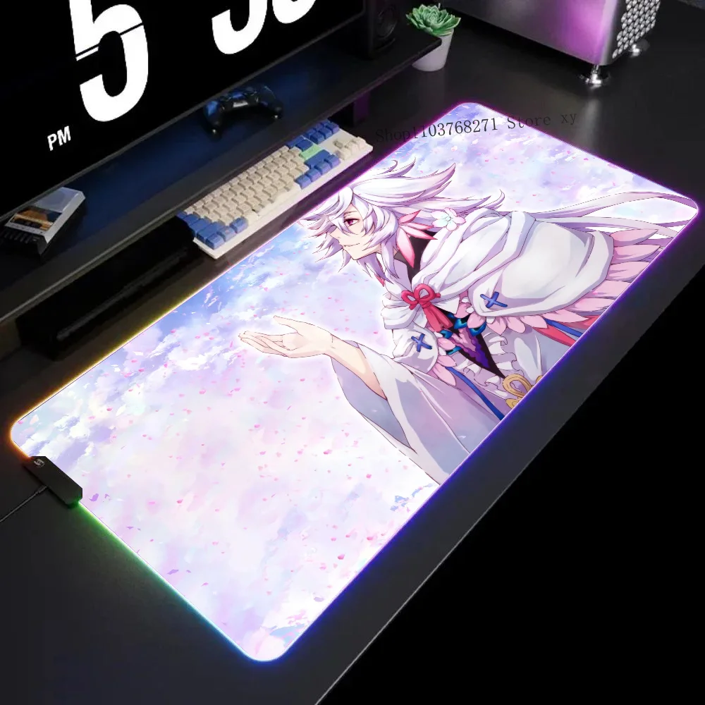 

Merlin Fate Grand Order Mousepad XXL RGB Gaming Mouse Pads HD Black Gamer Accessories Large LED