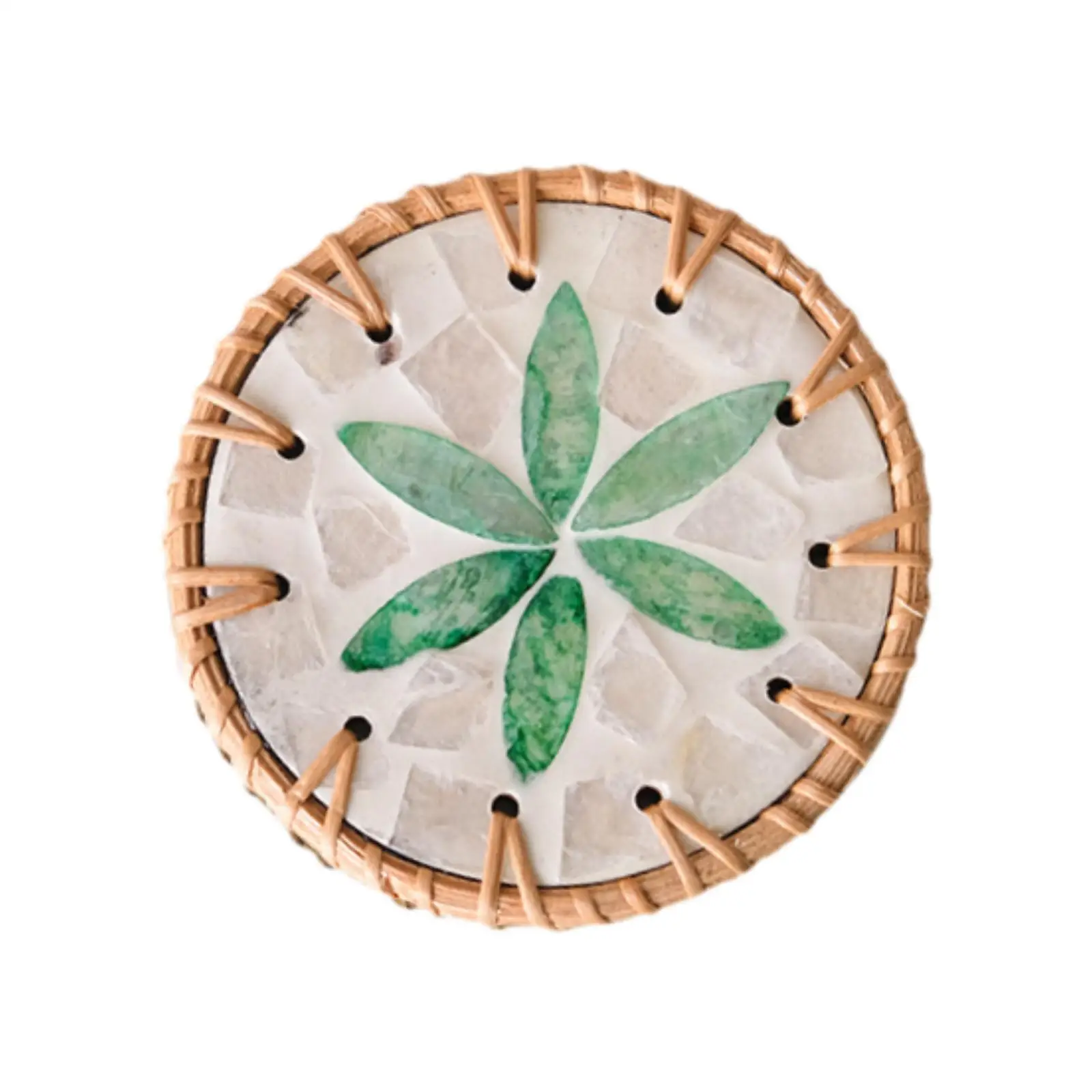 Handmade Rattan Coaster Drink Coaster Elegant Tray Table Protector Tea Cup Holder Mat Placemat Pad for Gift Kitchen Holiday