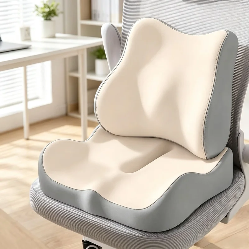 Memory Foam Orthopedic Seat Pad, Ergonomic Non-Slip Cushion for Tailbone & Sciatica Pain Relief, Office Car Home Chair Use