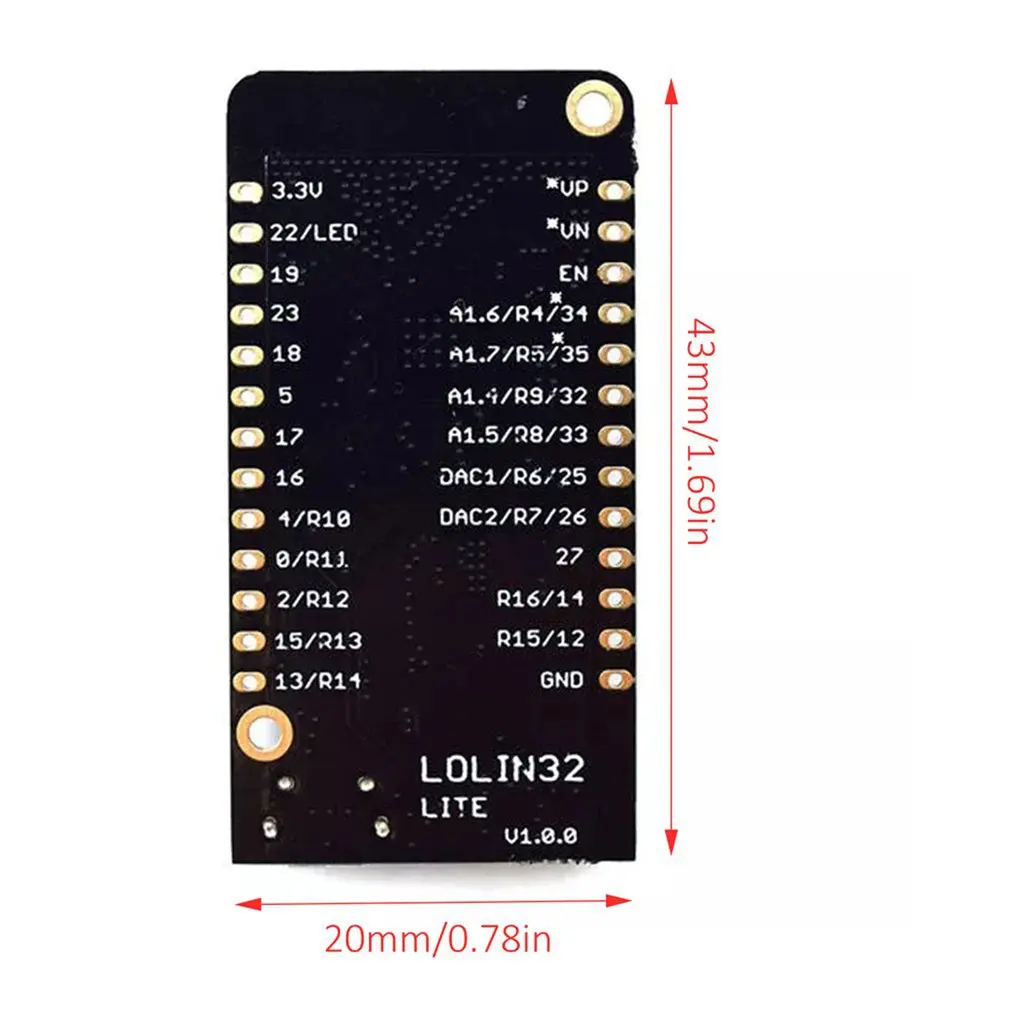 LOLIN32 Placa de desarrollo inalámbrica Wifi, antena, tarjeta Micro USB, interfaz de batería de litio, módulo ESP32 REV1, envío directo