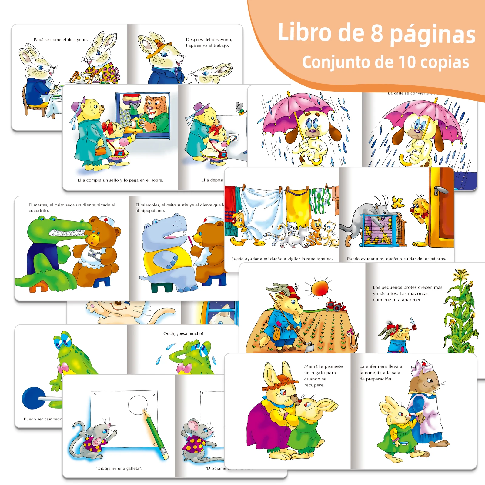 Spanish Children's Story Books Set - 10 Themes for Early Reading Educational Kids Books - Beginner Spanish Language Learning